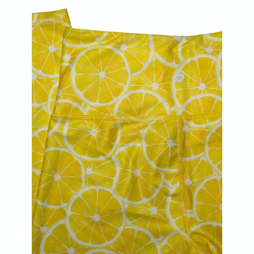 NWT Wildfox Sport Fallon Lemon Print Leggings Yellow White Medium - Picture 11 of 11